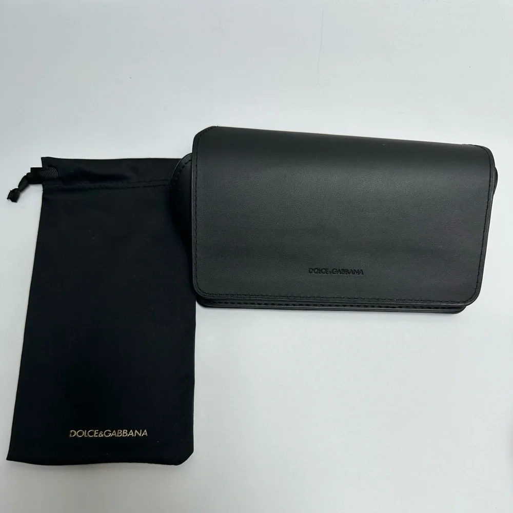 Dolce & Gabbana Black semi hard glass case and dust bag holder
